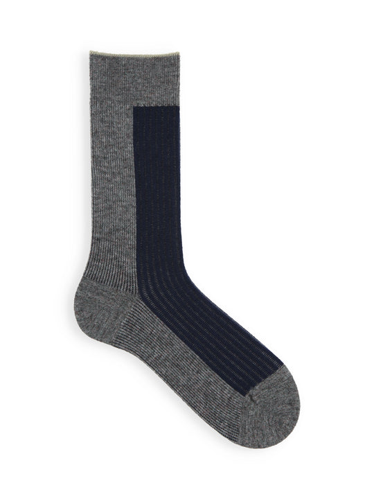 【毛混】ジャカードリブ切替ソックス / 25-27cm