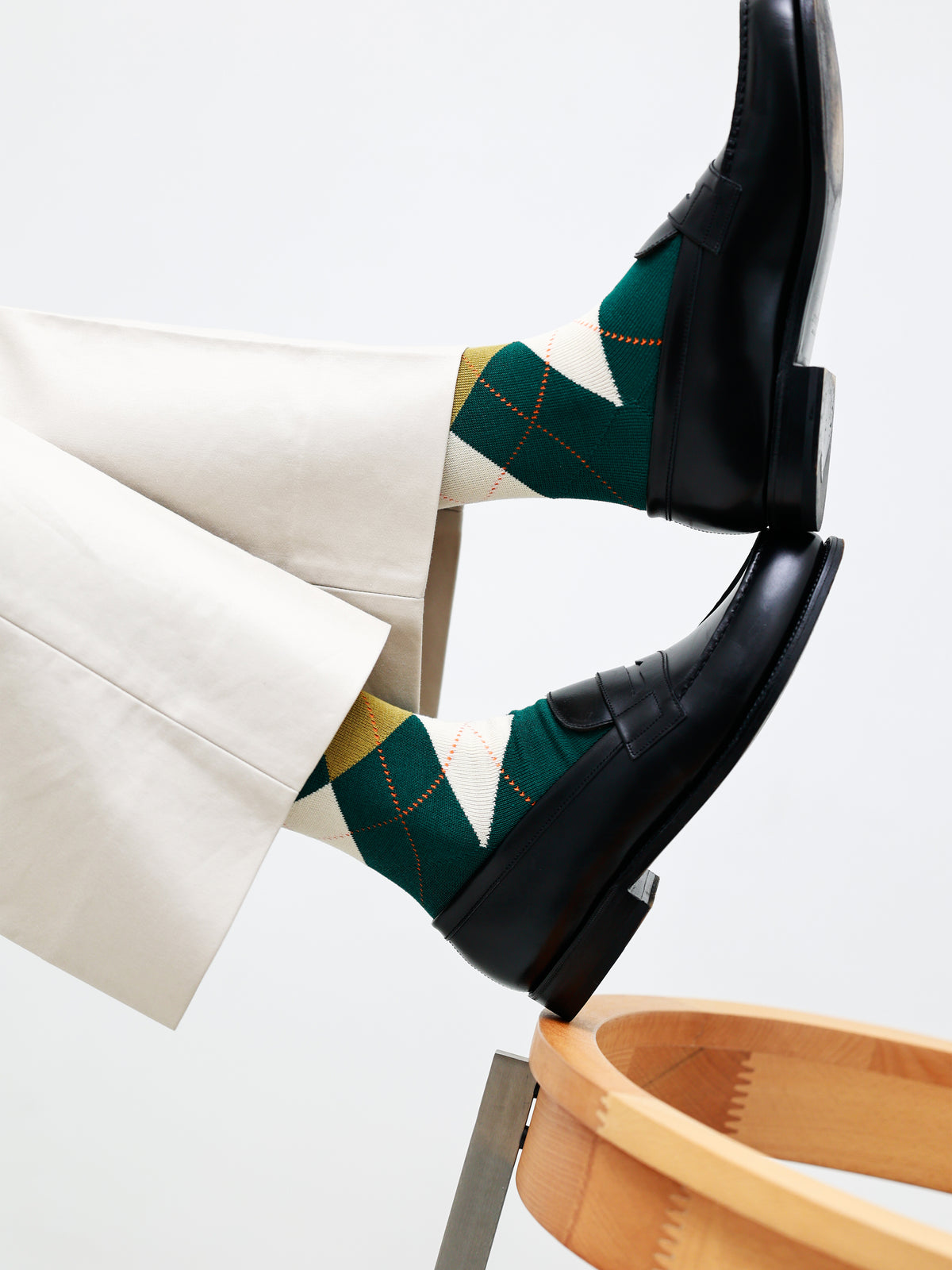 【Tabio MEN】WOOLアーガイルソックス