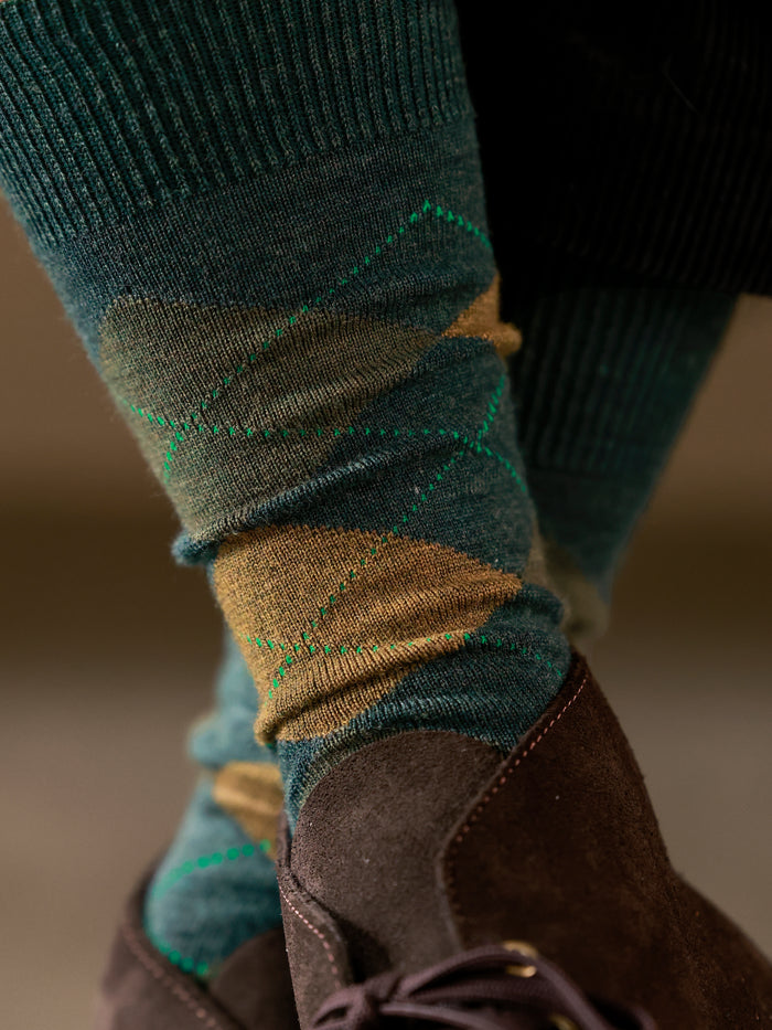 【Tabio MEN】WOOLアーガイルソックス