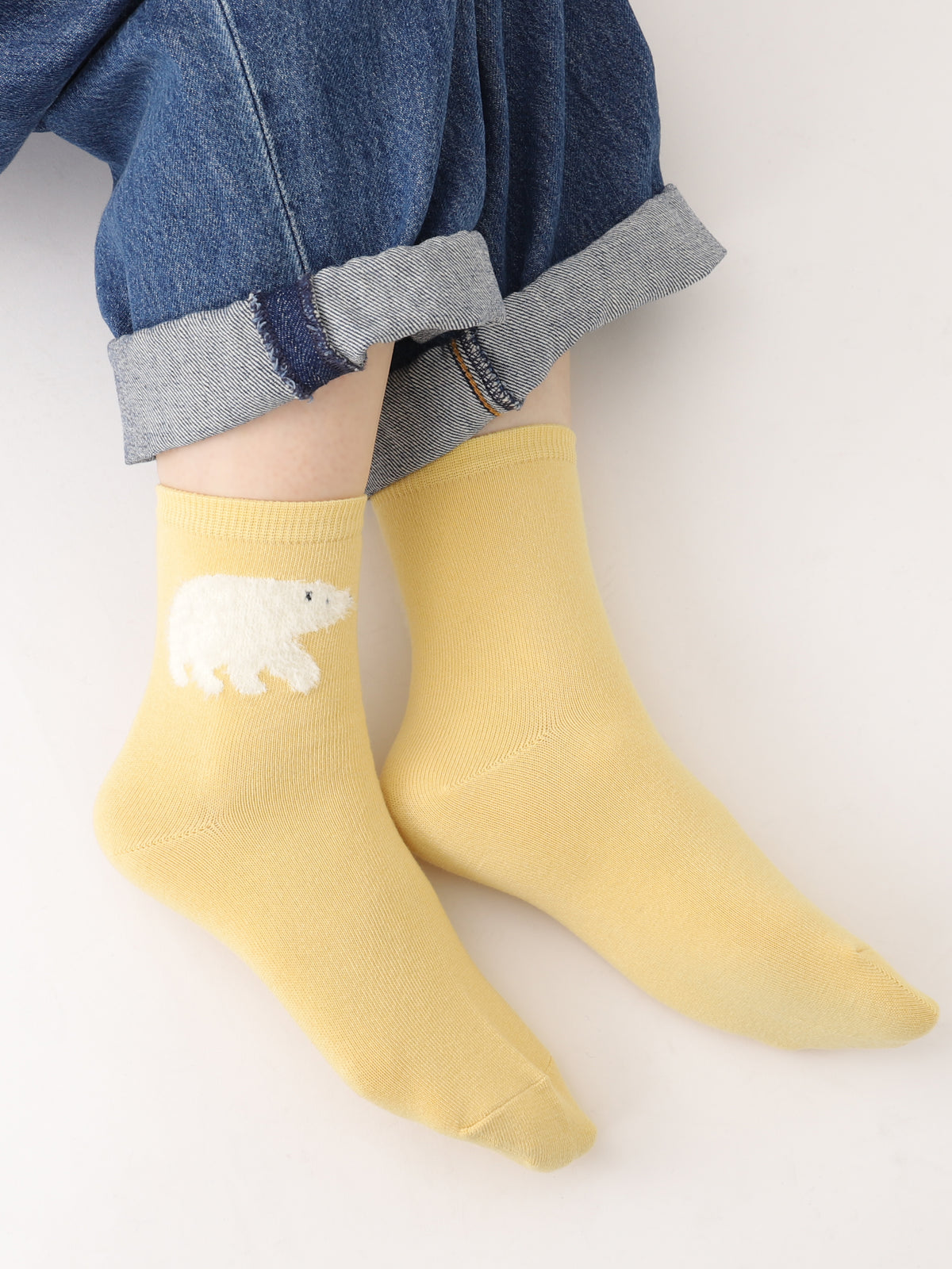 【おおきめサイズ】WEB限定 24.5-26.5cm / もふもふ動物ショートソックス