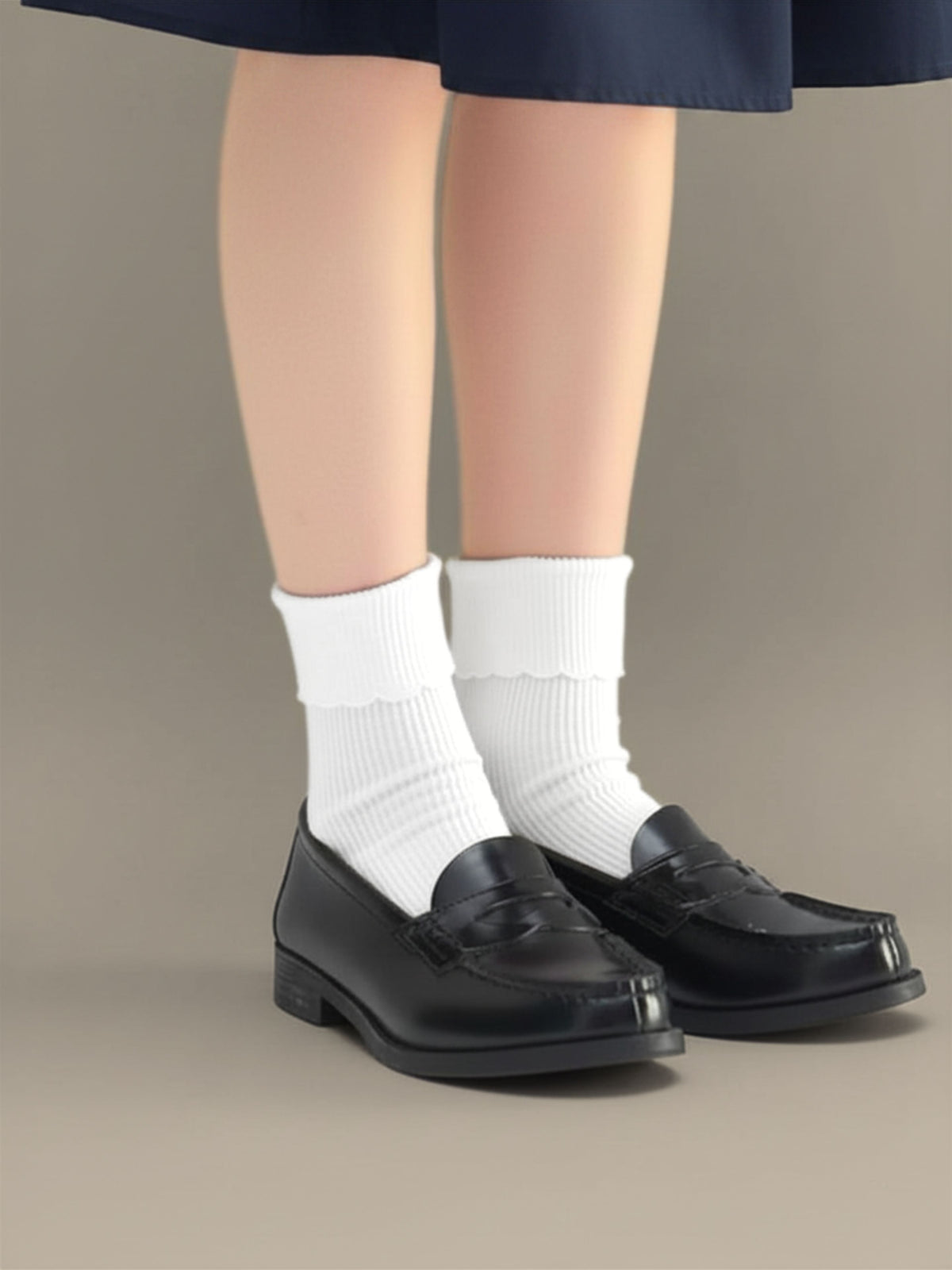 【キッズ】 綿折り返しピコフリルソックス / 16-18cm
