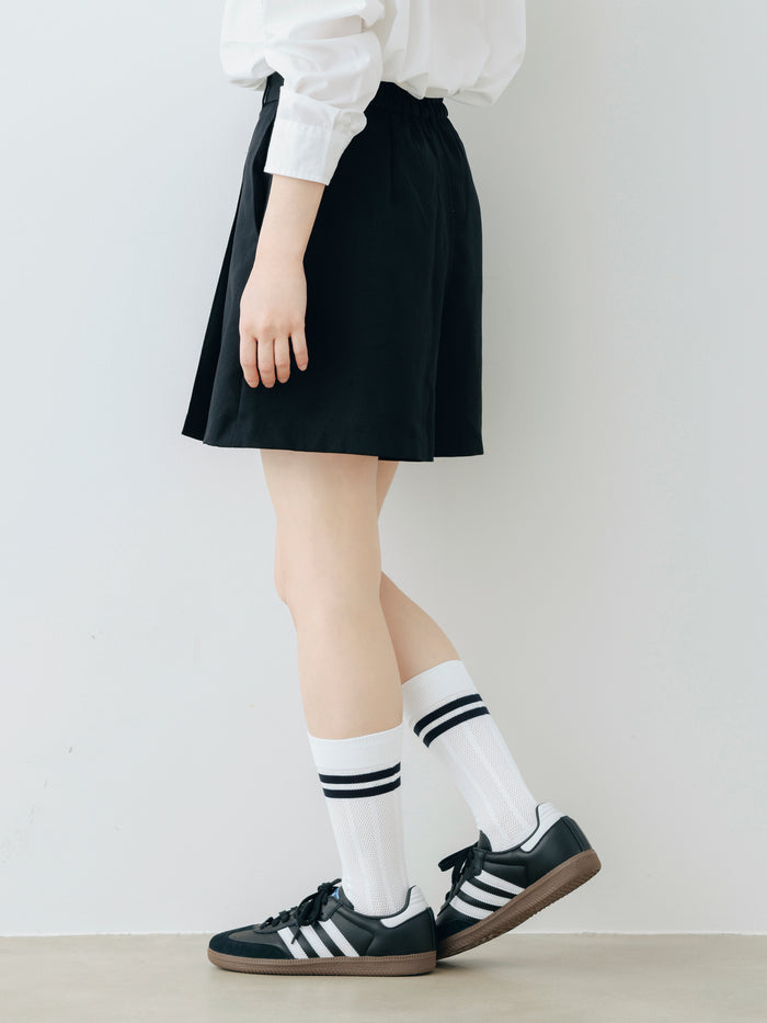 【さらっと快適】吸水速乾メッシュ2本ラインミディ丈ソックス