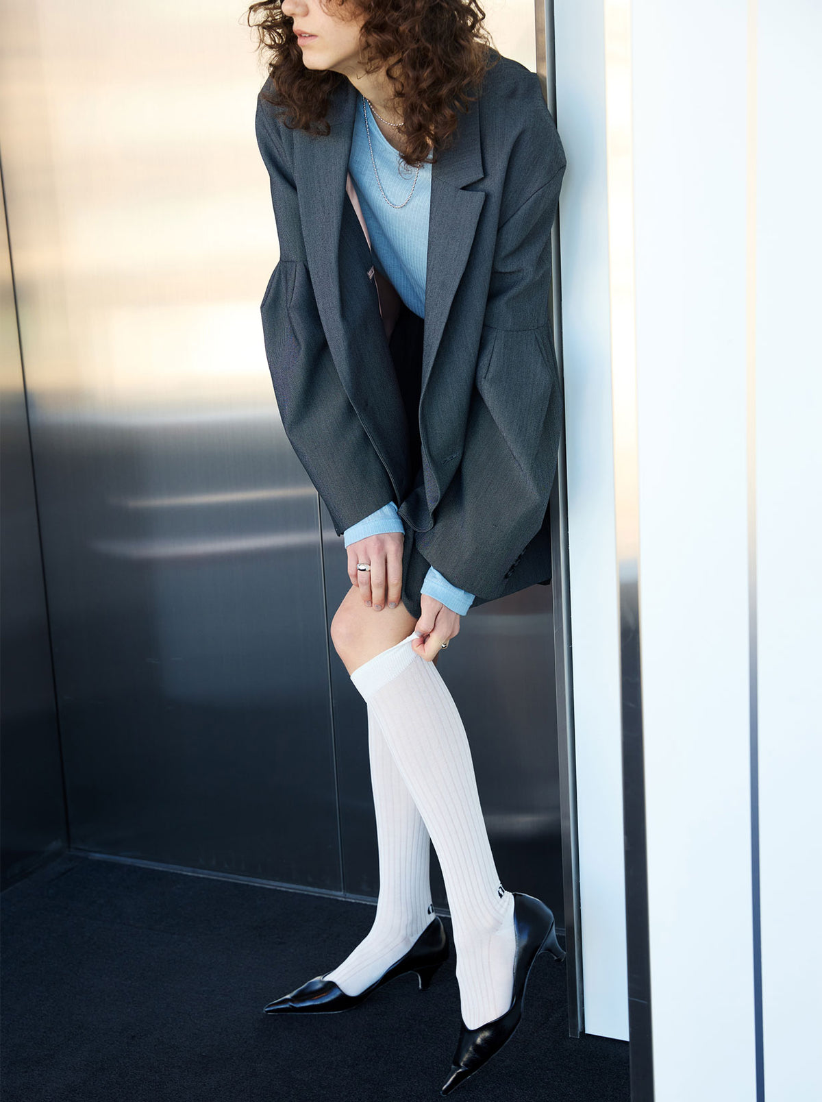 【Ameri×Tabio】HEEL LOGO LONG SOCKS