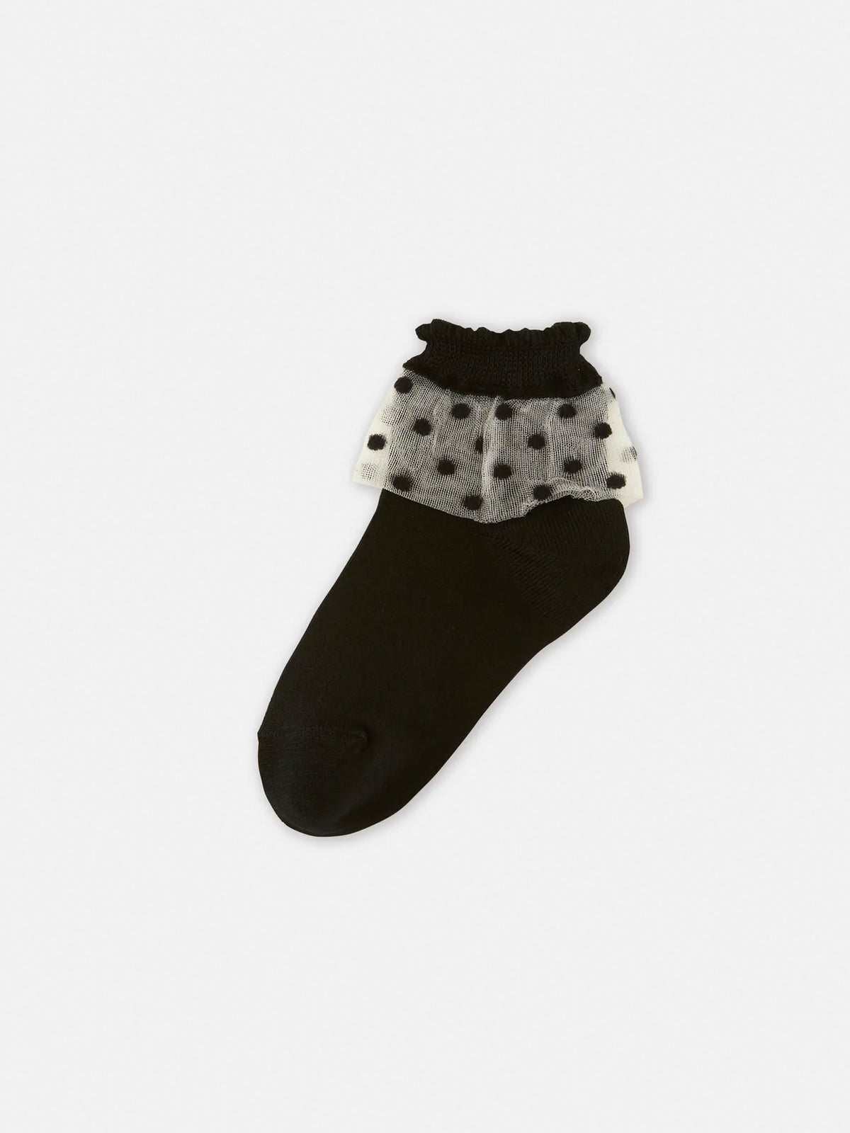 【キッズ】チュールドット柄ショートソックス / 16-18cm