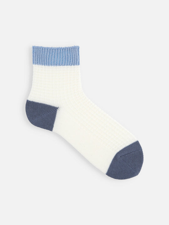 【Tabio MEN】綿麻混切替ワッフルショートソックス