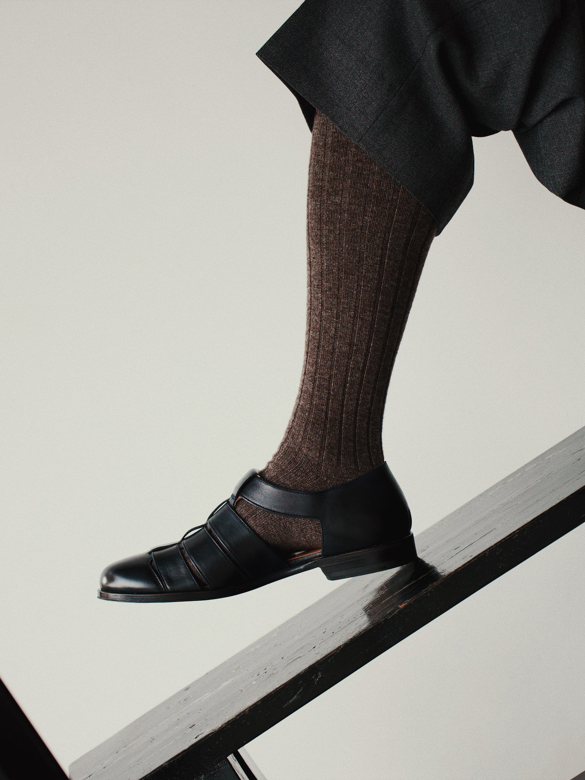 【Tabio MEN】WEB限定/WOOL太リブハイソックス