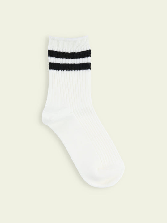 【3足1,485円】キッズ リブ2本ラインショートソックス / 19-21cm