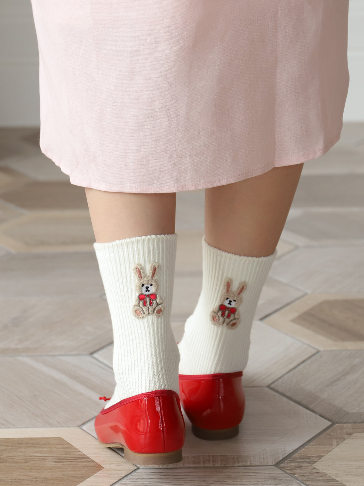 ワッペン風刺繍ソックス
