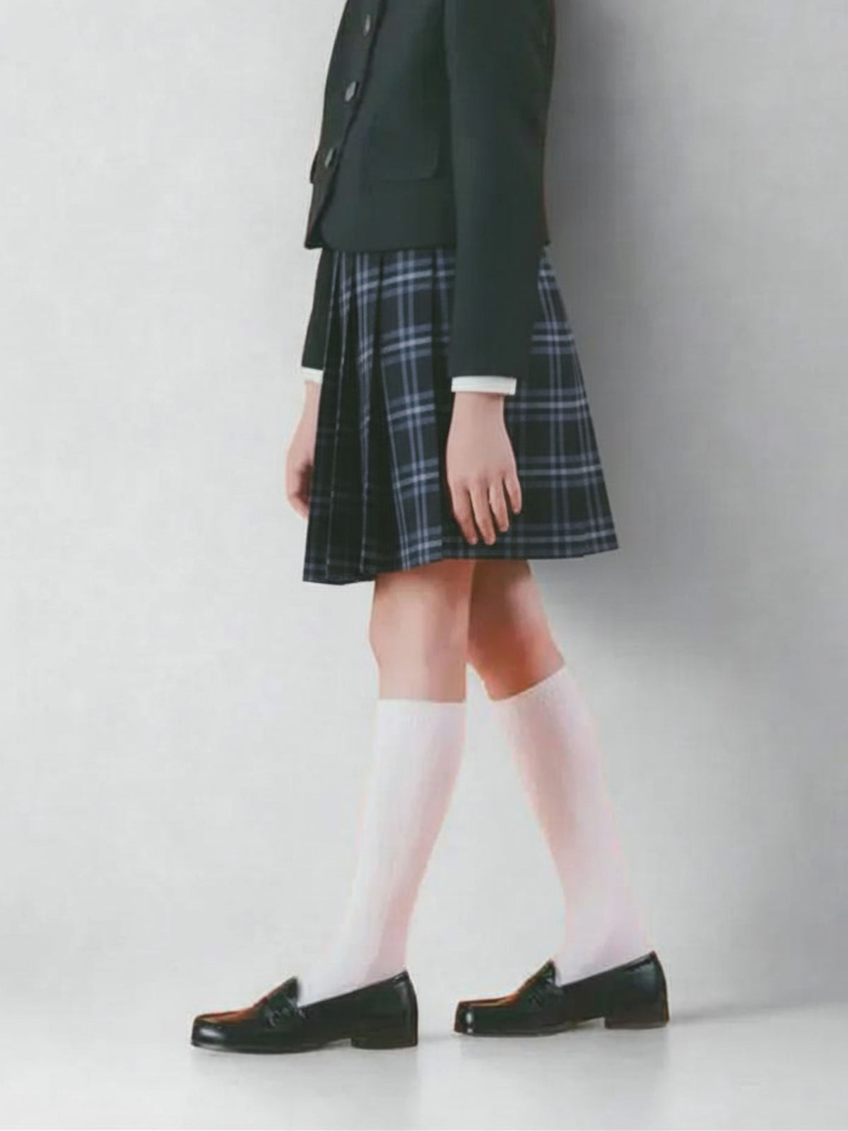 【ジュニア】 表糸綿100%で毛玉が出来にくいリブハイソックス 23-25cm
