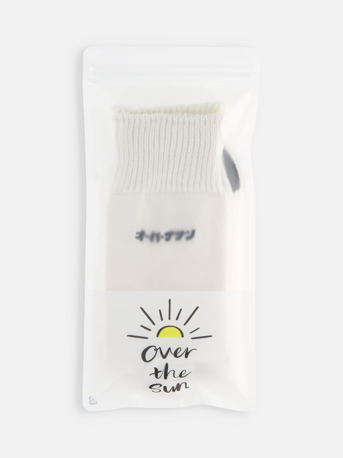 OVER THE SUN × Tabio カタカナロゴ刺繍ソックス(25.0~27.0cm)