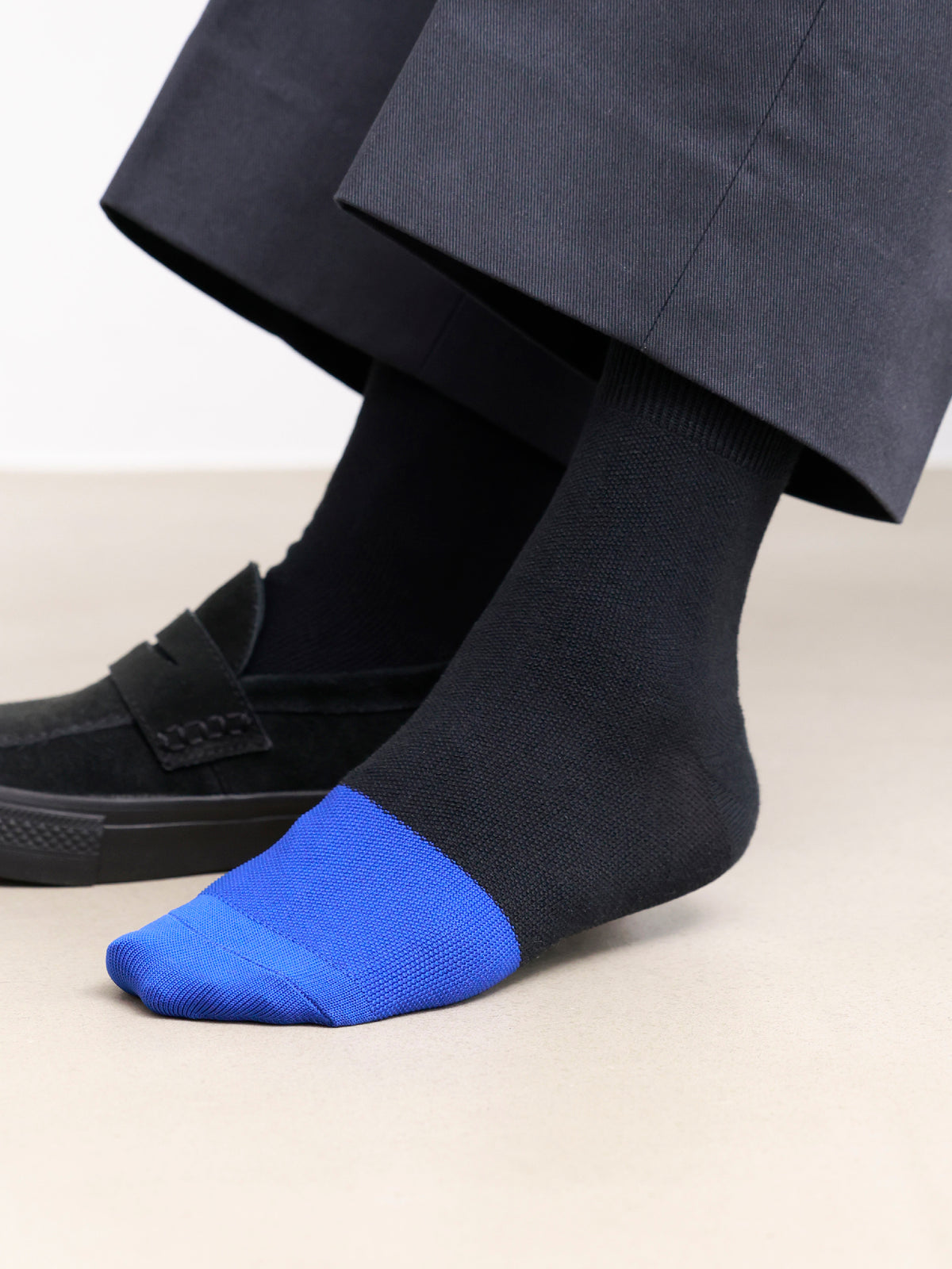 【Tabio MEN】つま先DRY綿麻混カノコショートソックス