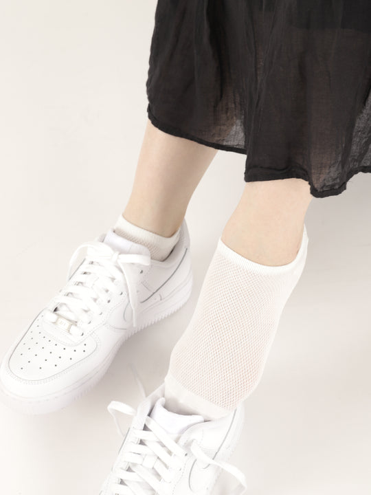 【3足1,485円】メッシュ無地スニーカー丈ソックス