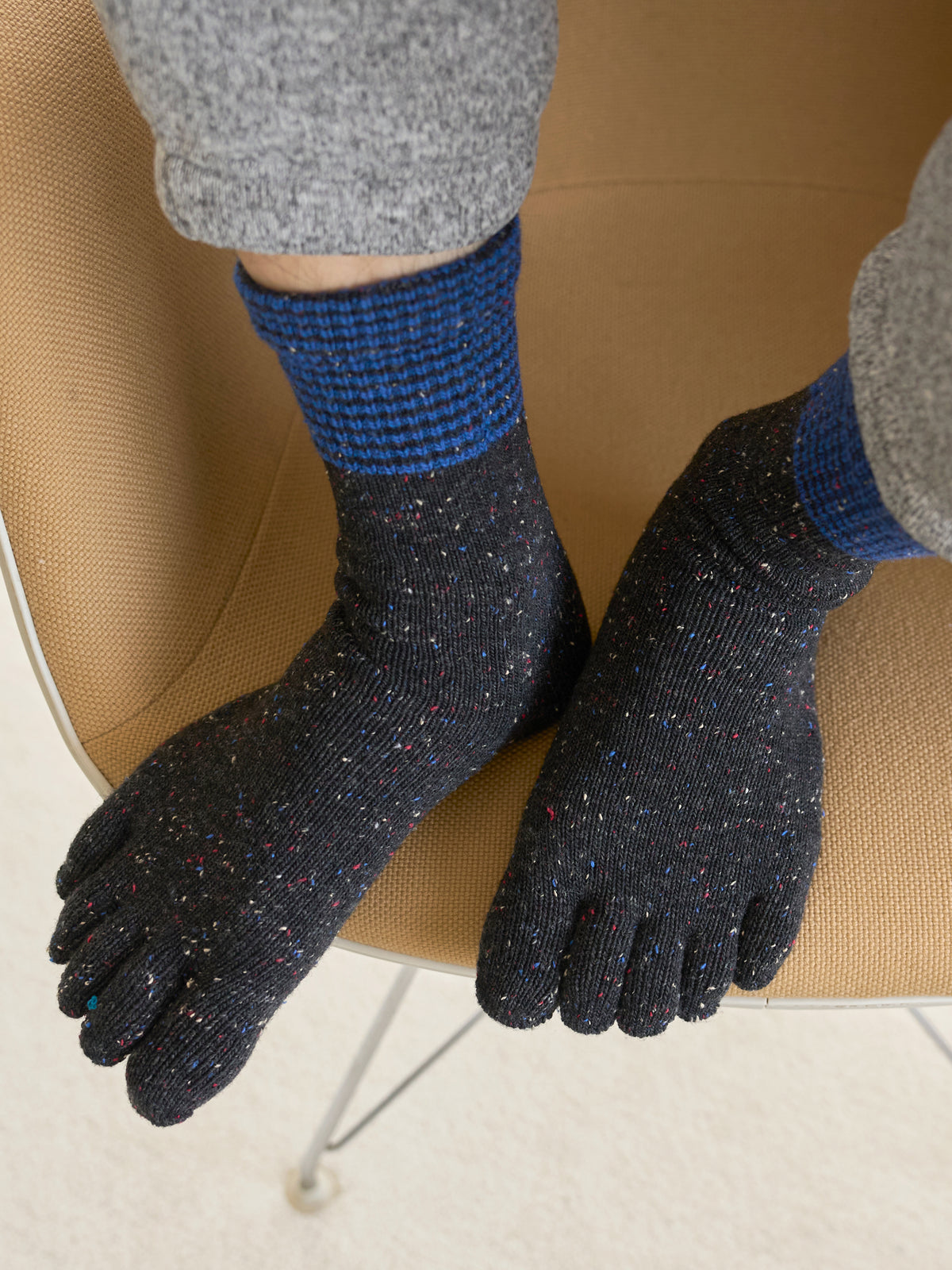 【Tabio MEN】WOOLネップ五本指ソックス