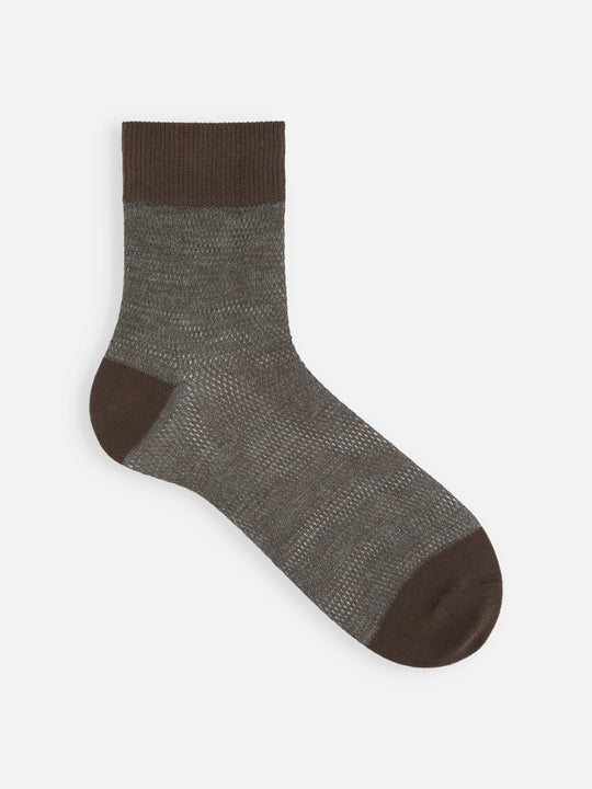 【Tabio MEN】ラミー混3面切り替えメッシュショートソックス