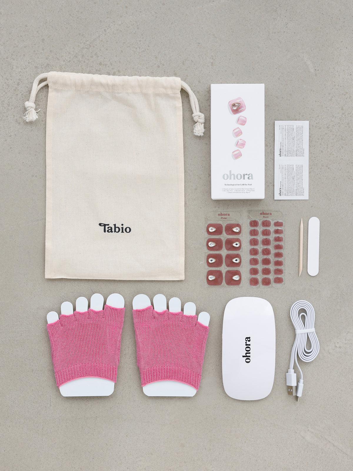 【通常価格より20%OFF】ohora(オホーラ)×靴下屋 WEB限定セット <ピンク>