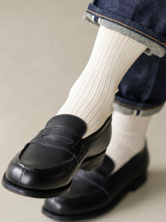 【Tabio MEN】紳士のためのストライプメッシュソックス
