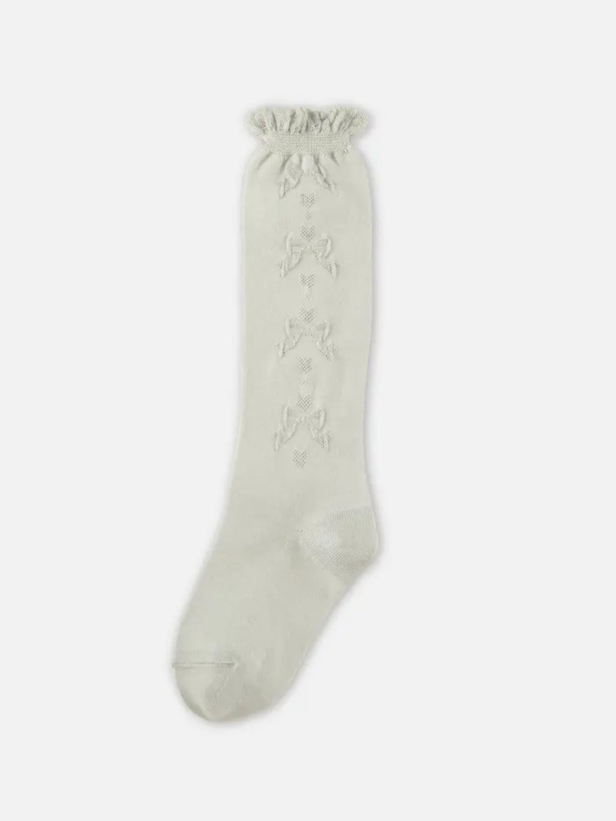 【キッズ】フロートリボン柄ハイソックス / 19-21cm