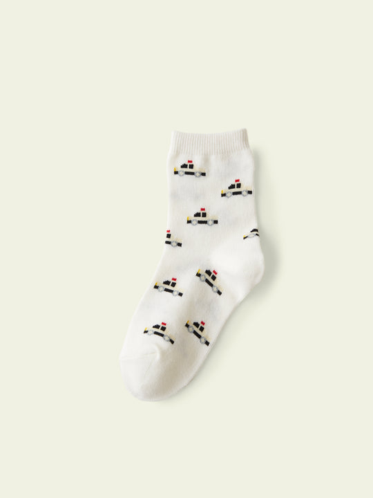 【3足1,485円】キッズ 新幹線&パトカーソックス / 16-18cm