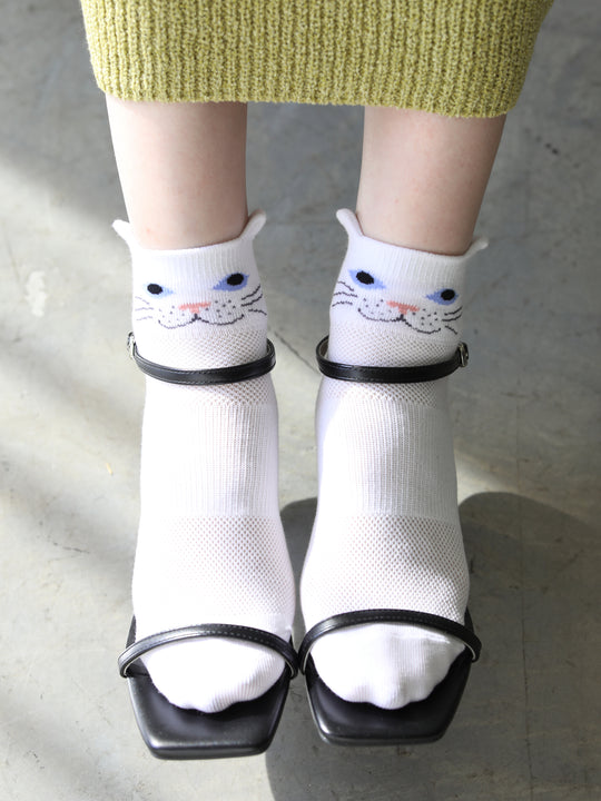 【冷感】クールCATメッシュショートソックス