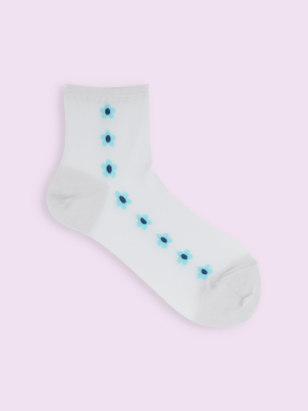 【3足1,485円】お花ラインシースルーショートソックス