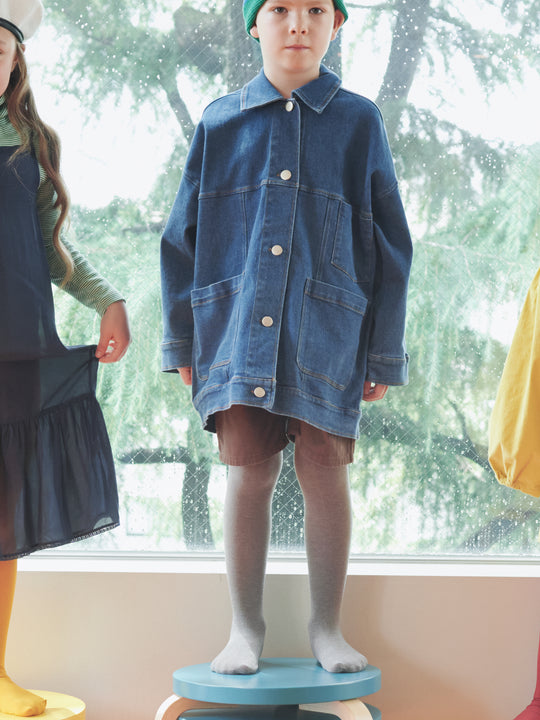【キッズ】210デニール杢タイツ / 90-100cm