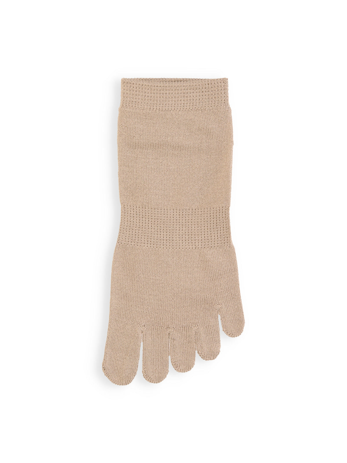 【絹肌Labo】シルク混 五本指ショートソックス / 22.5-24.5cm - ダルベージュ
