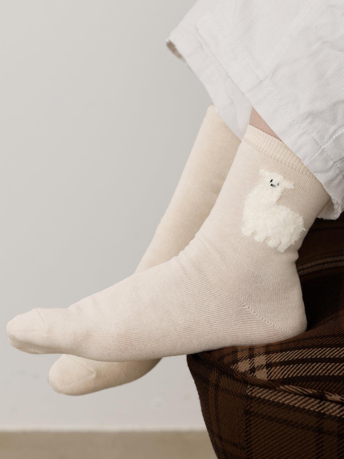 【おおきめサイズ】WEB限定 もふもふ動物ショートソックス 3足セット / 24.5-26.5cm