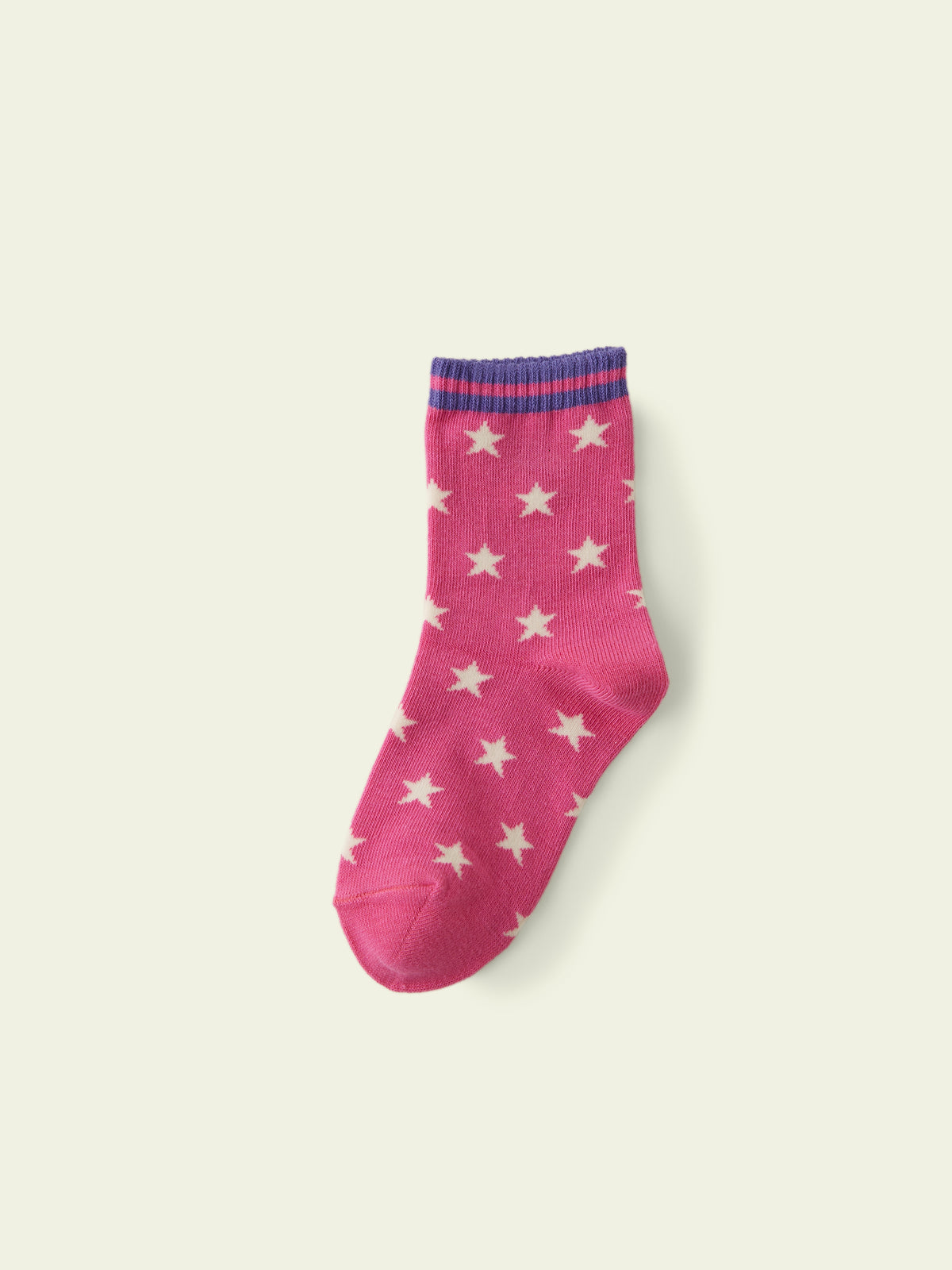 【3足1,485円】キッズ ライン星柄ソックス / 19-21cm - ローズピンク