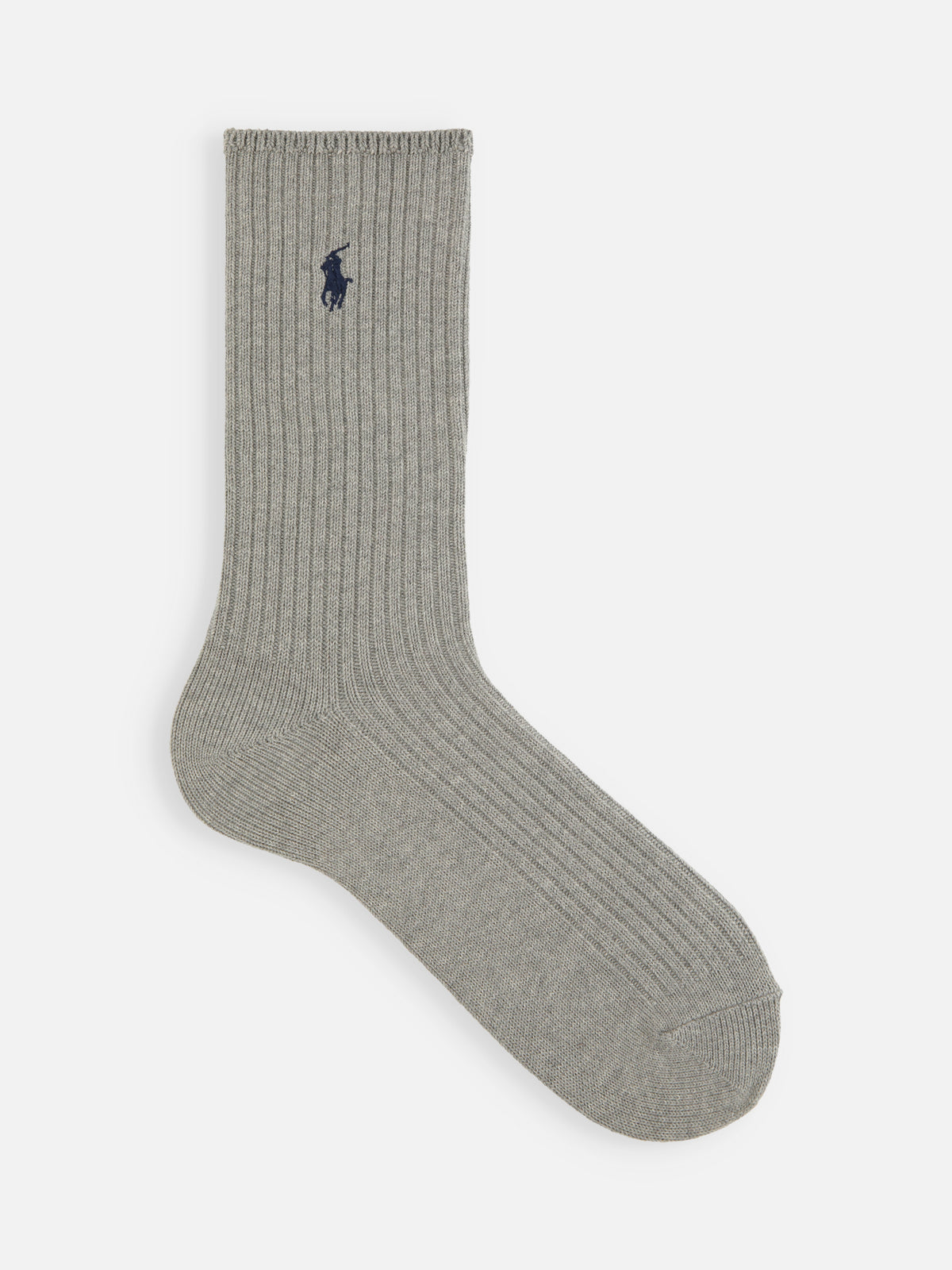 【MEN】POLO クラシックリブレギュラー丈ソックス - グレーモク