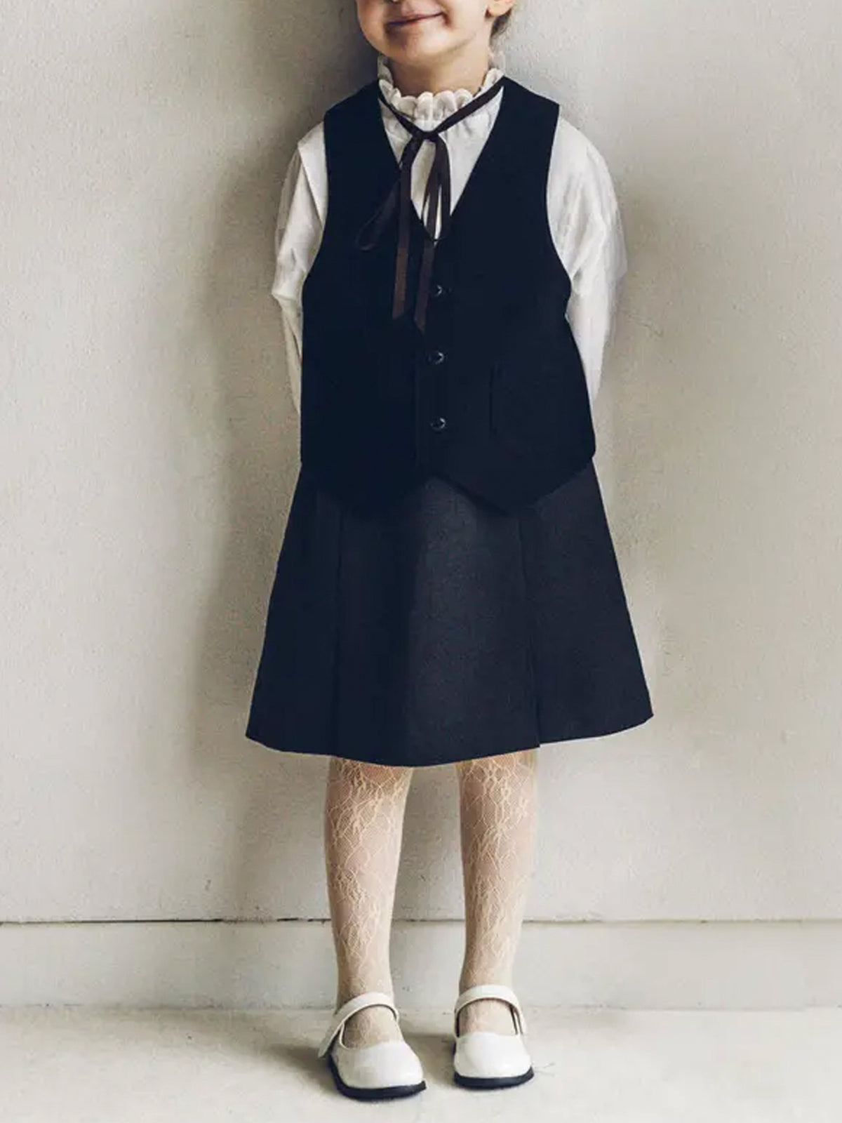 【キッズ】レーシーフラワーセレモニータイツ / 110-130cm - キナリ