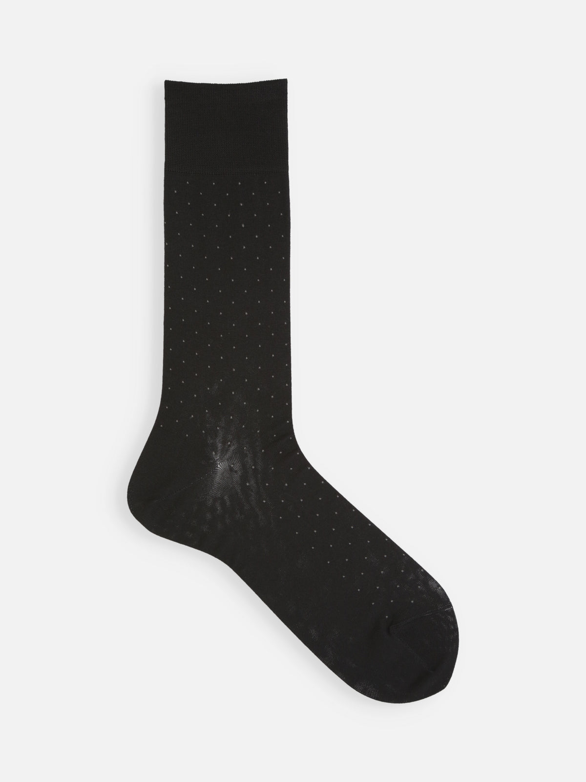 【Tabio MEN】連続シルケットドットソックス(27.0～29.0cm) - ブラック＋チャコール