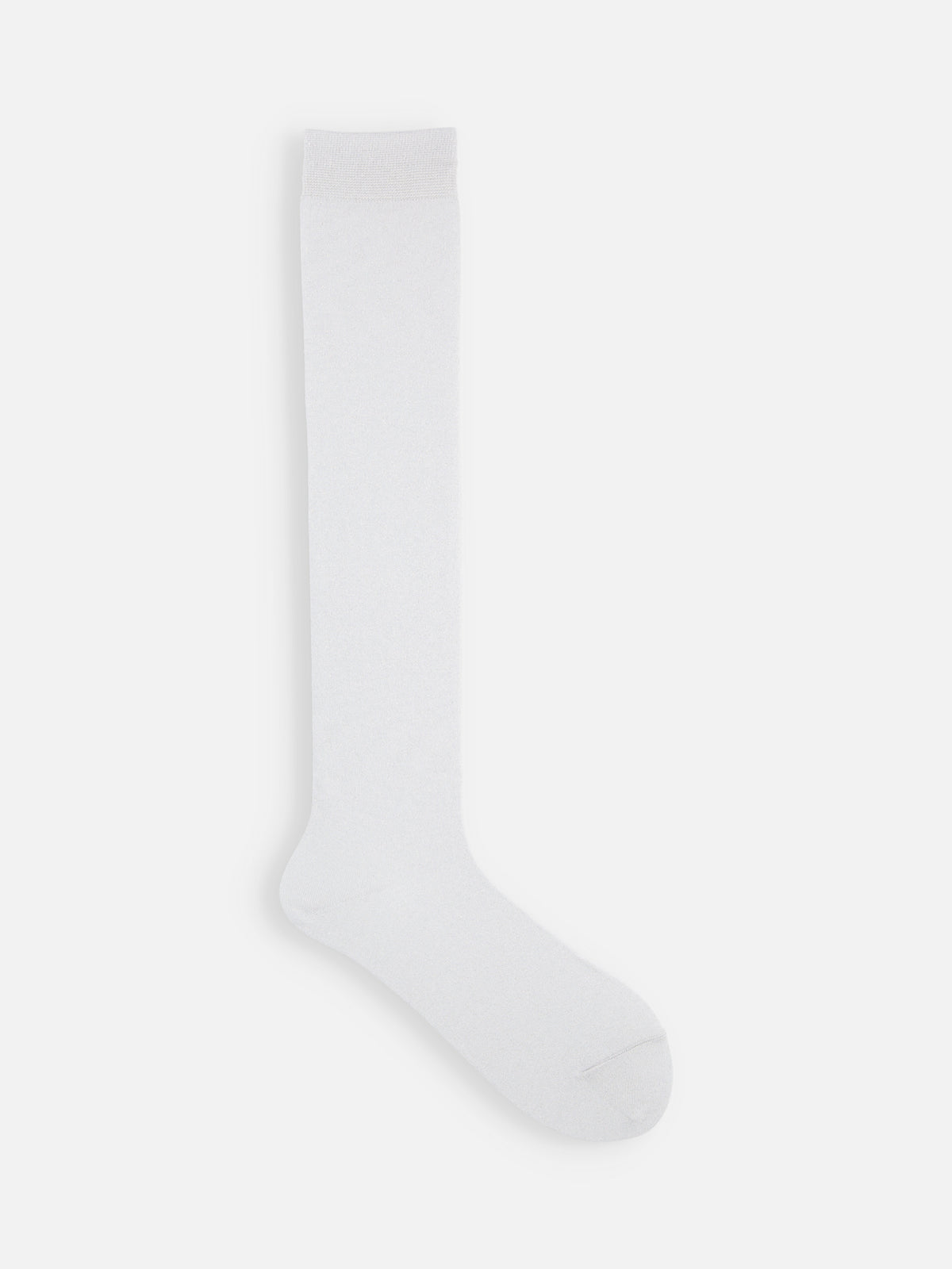 チクチクしにくい綿混ラメハイソックス - オフホワイト
