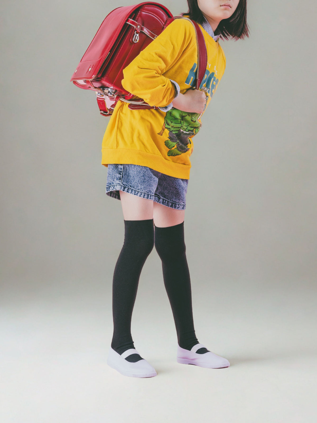 【キッズ】無地オーバーニーソックス / 16-18cm