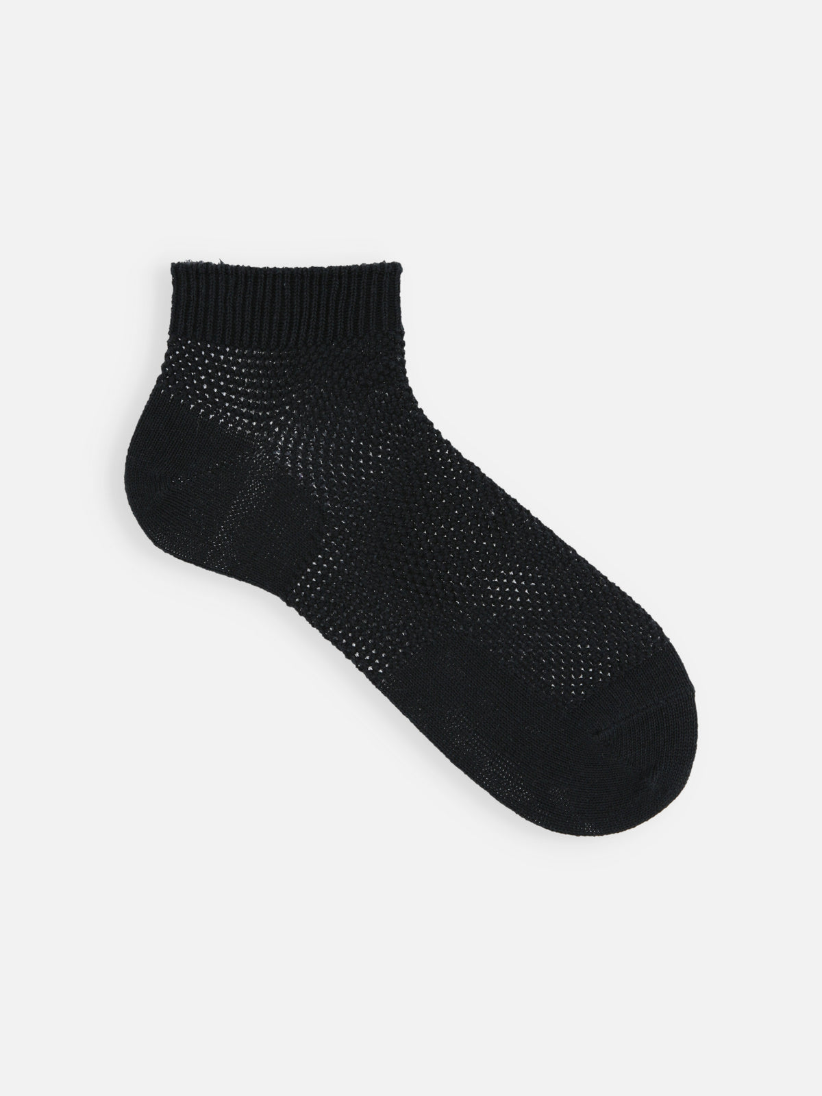 【Tabio MEN】綿麻混メッシュスニーカー丈ソックス - クロ