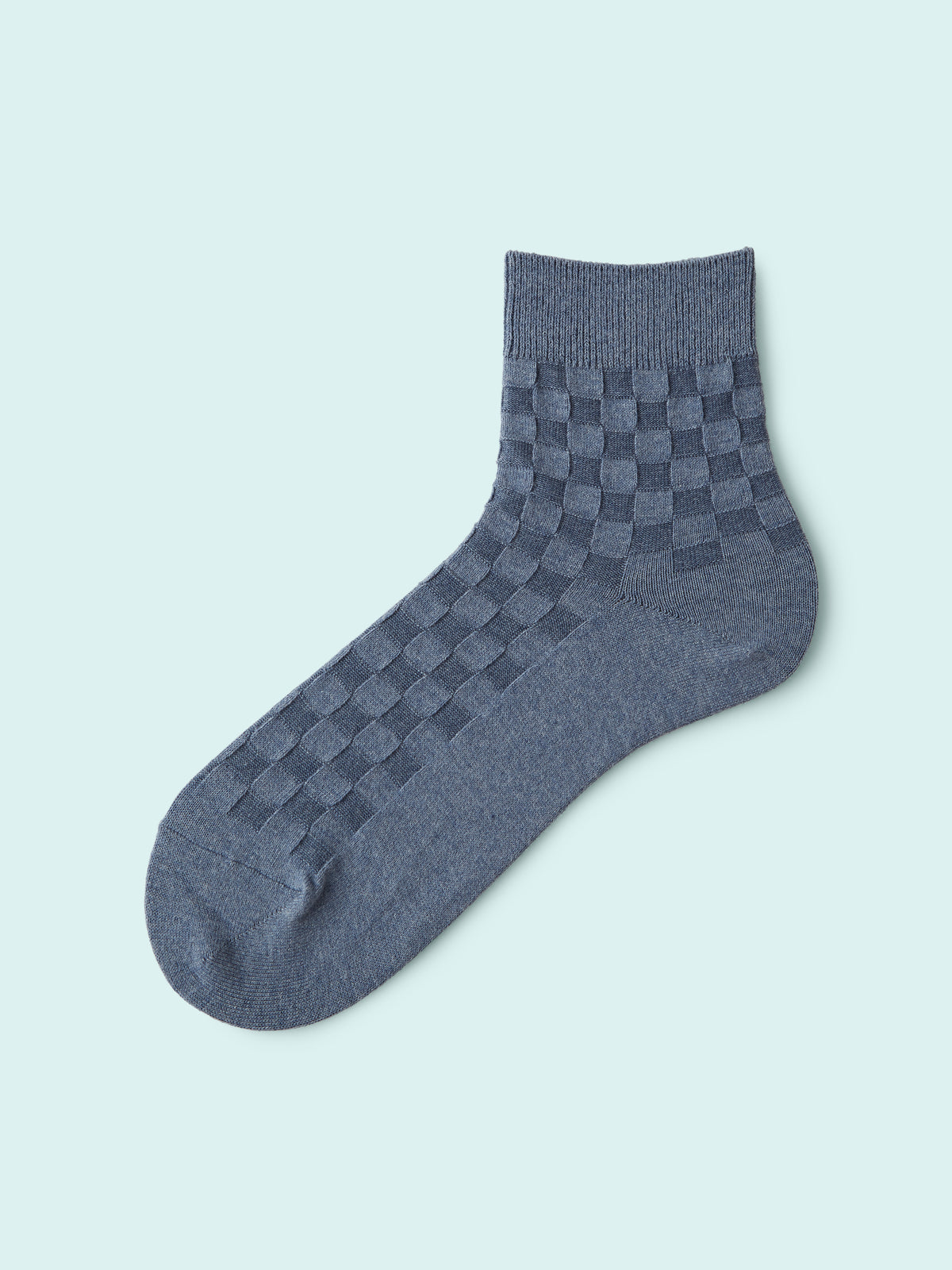 【3足1,485円】メンズ リンクスブロックショートソックス - インディゴブルー
