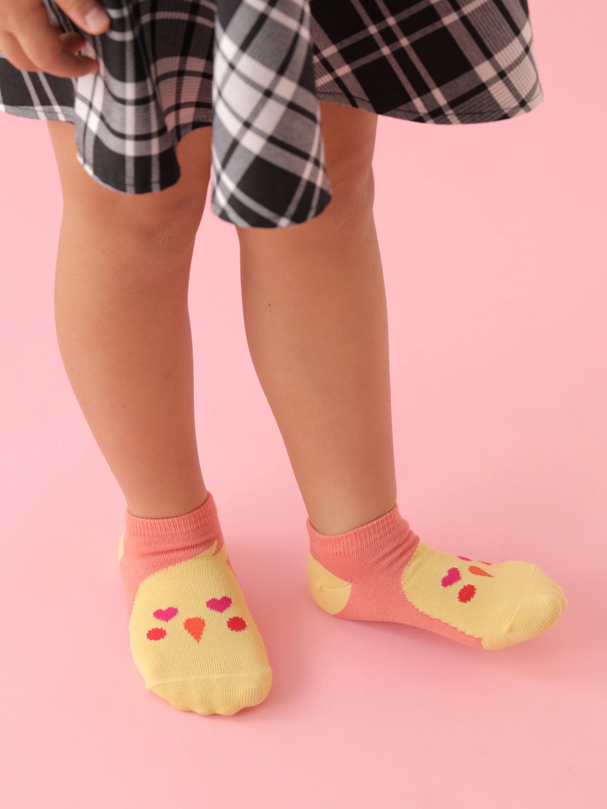 【3足1,485円】キッズ バレンタイン限定 動物いろいろスニーカー丈ソックス / 19-21cm
