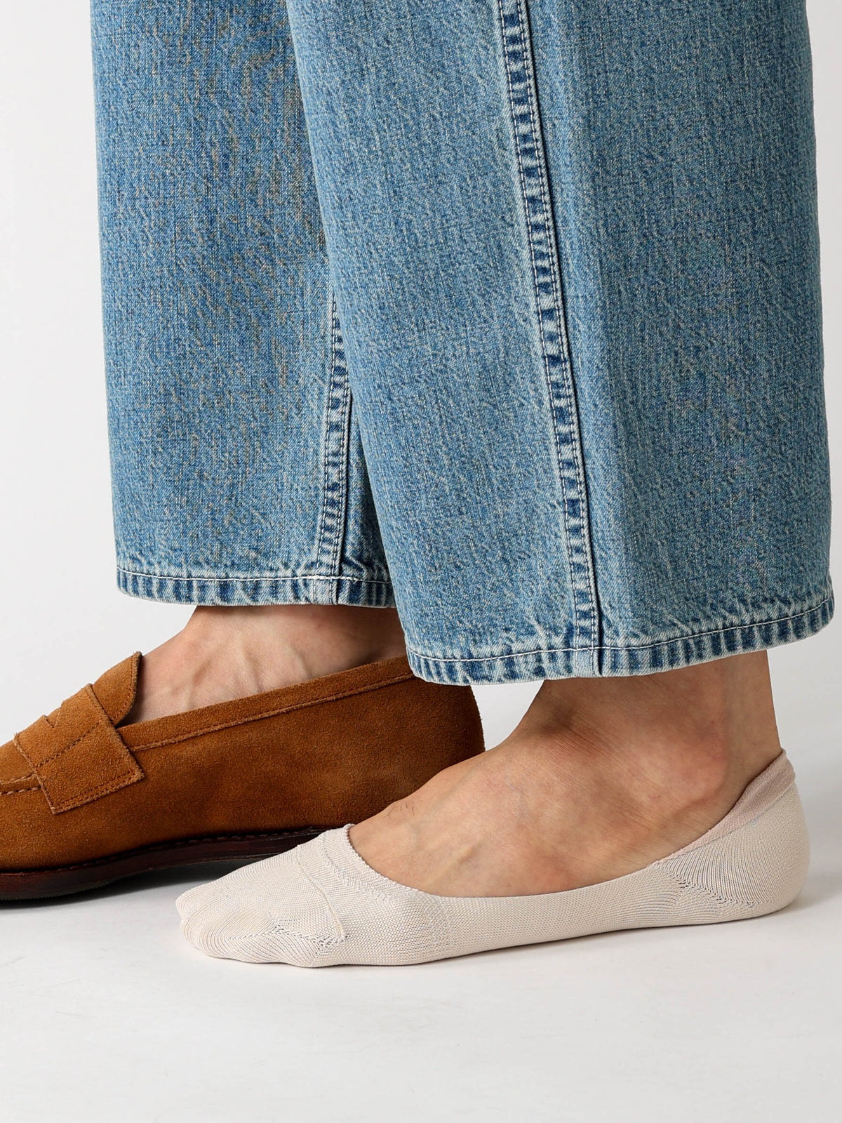 【Tabio MEN】GOODFOOT/超浅履き 脱げにくいカバーソックス - ベージュ