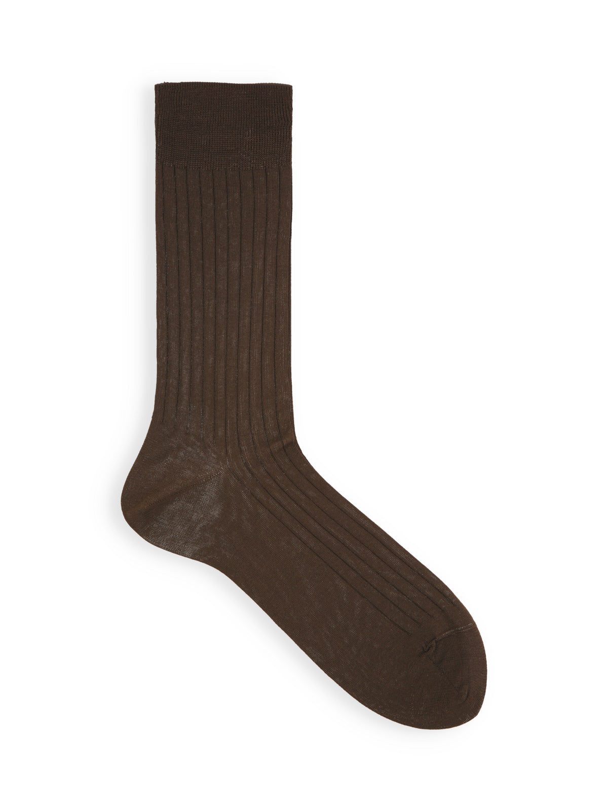 【Tabio MEN】表糸綿100％リブレギュラーソックス(25.0cm) - コゲチャ