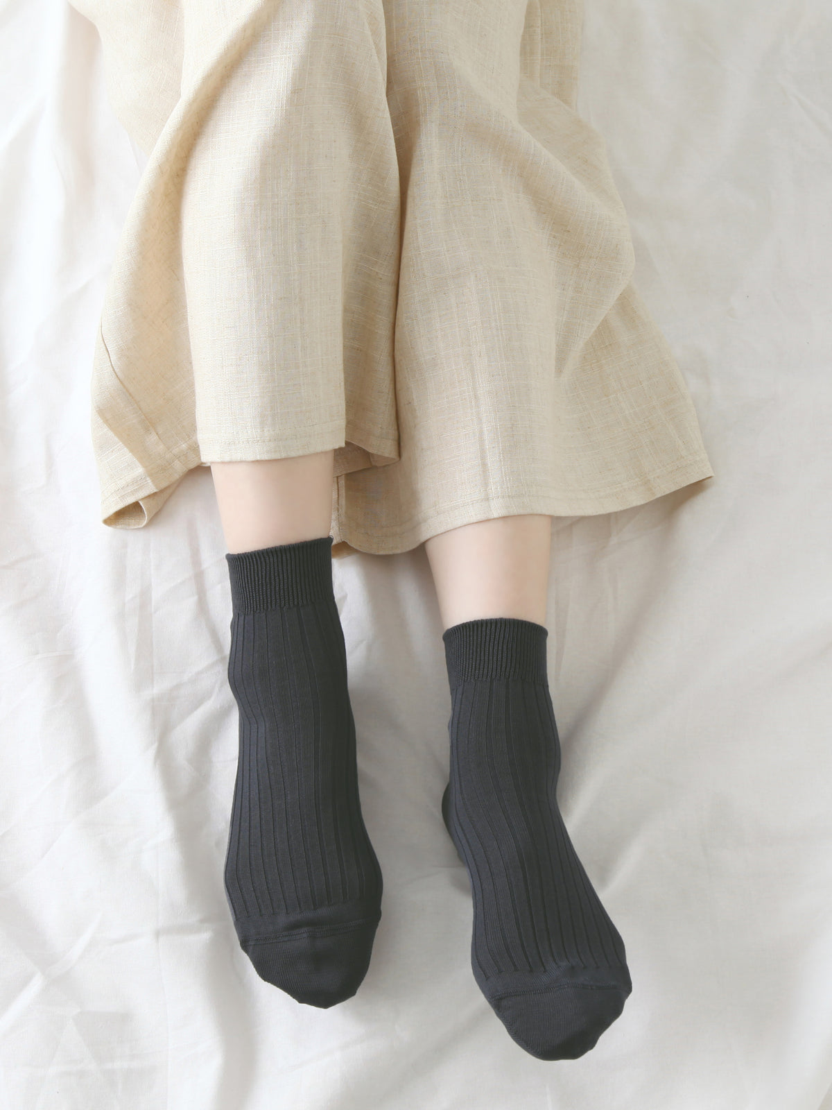 【綿100％】さらっと快適リブショートソックス / 23-24cm