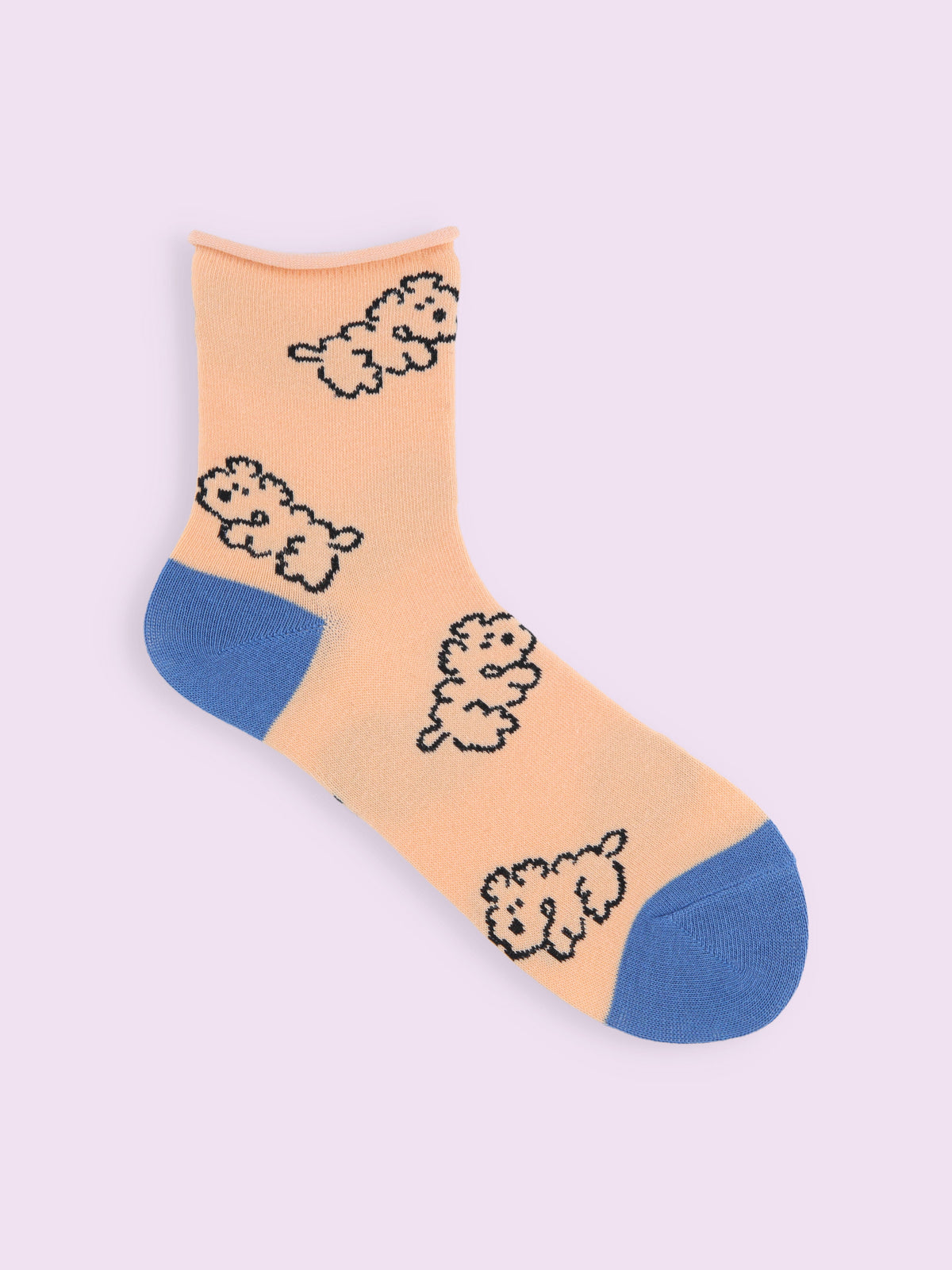 【3足1,485円】わんこ柄ショートソックス - モカチャ