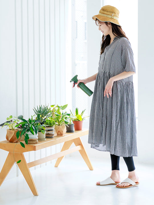 【絹肌Labo】コットンシルク混 レギンス10分丈