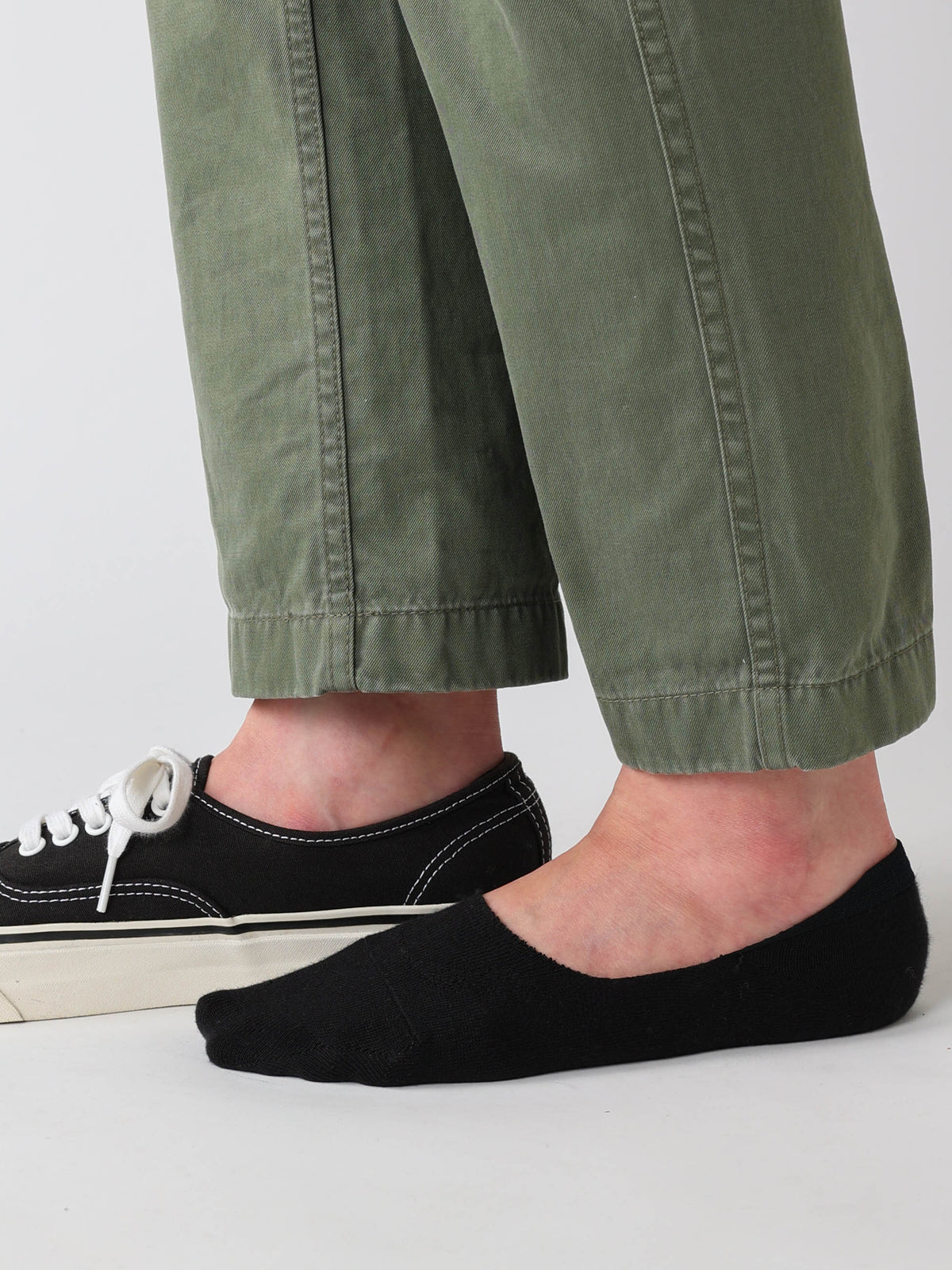 【Tabio MEN】GOODFOOT/脱げにくいカバーソックス - クロ
