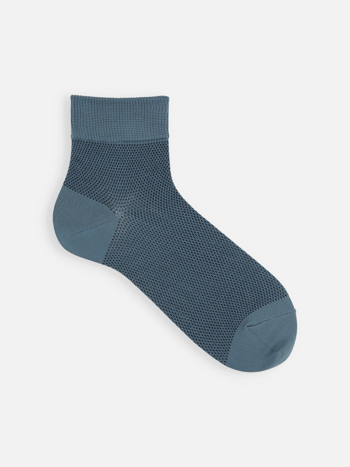 【Tabio MEN】消臭＋COOLMAX配色メッシュショートソックス - スモークブルー