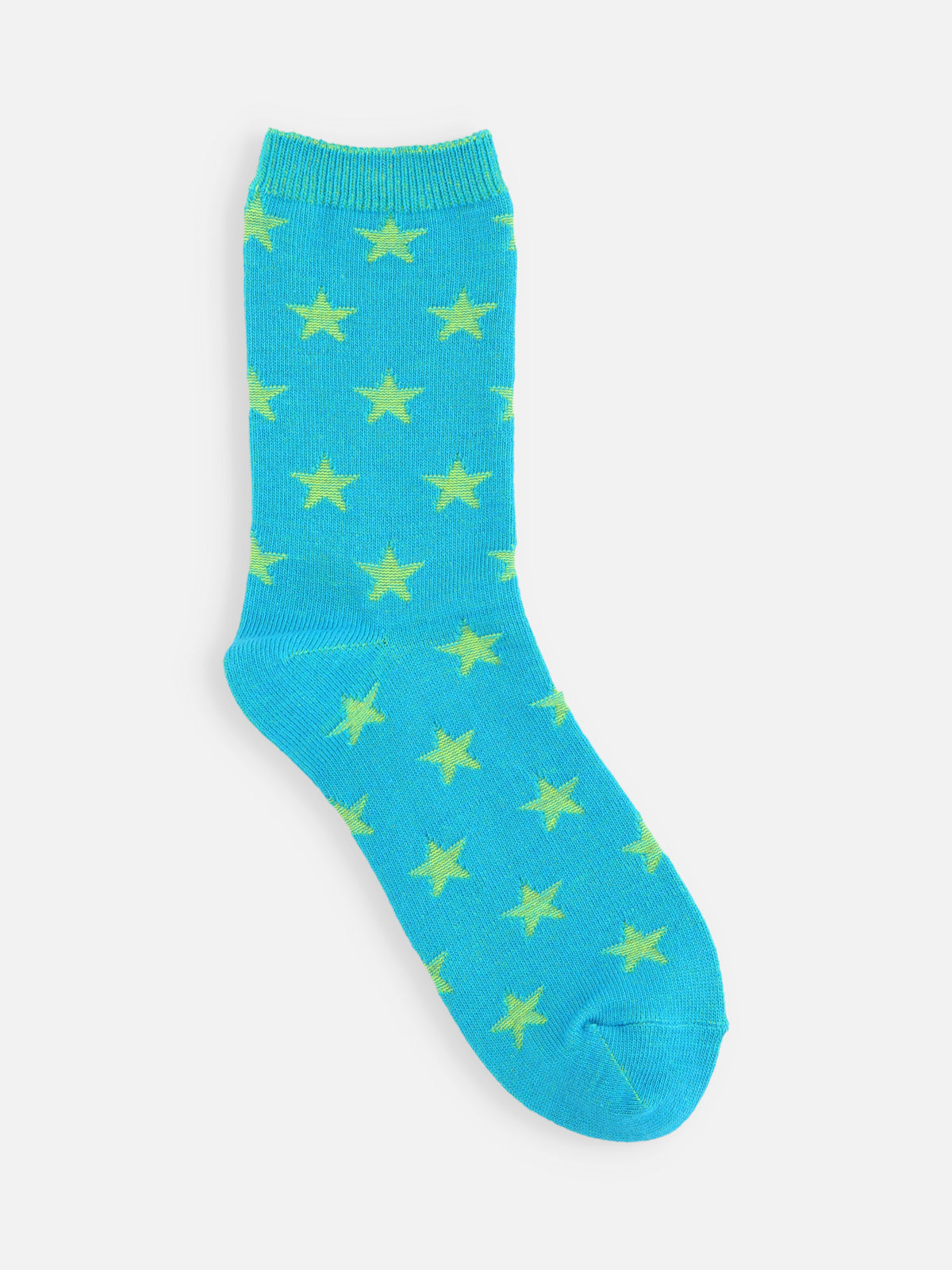 【ジュニアサイズ】 星柄リンクスソックス / 22-24cm - ターコイズブルー