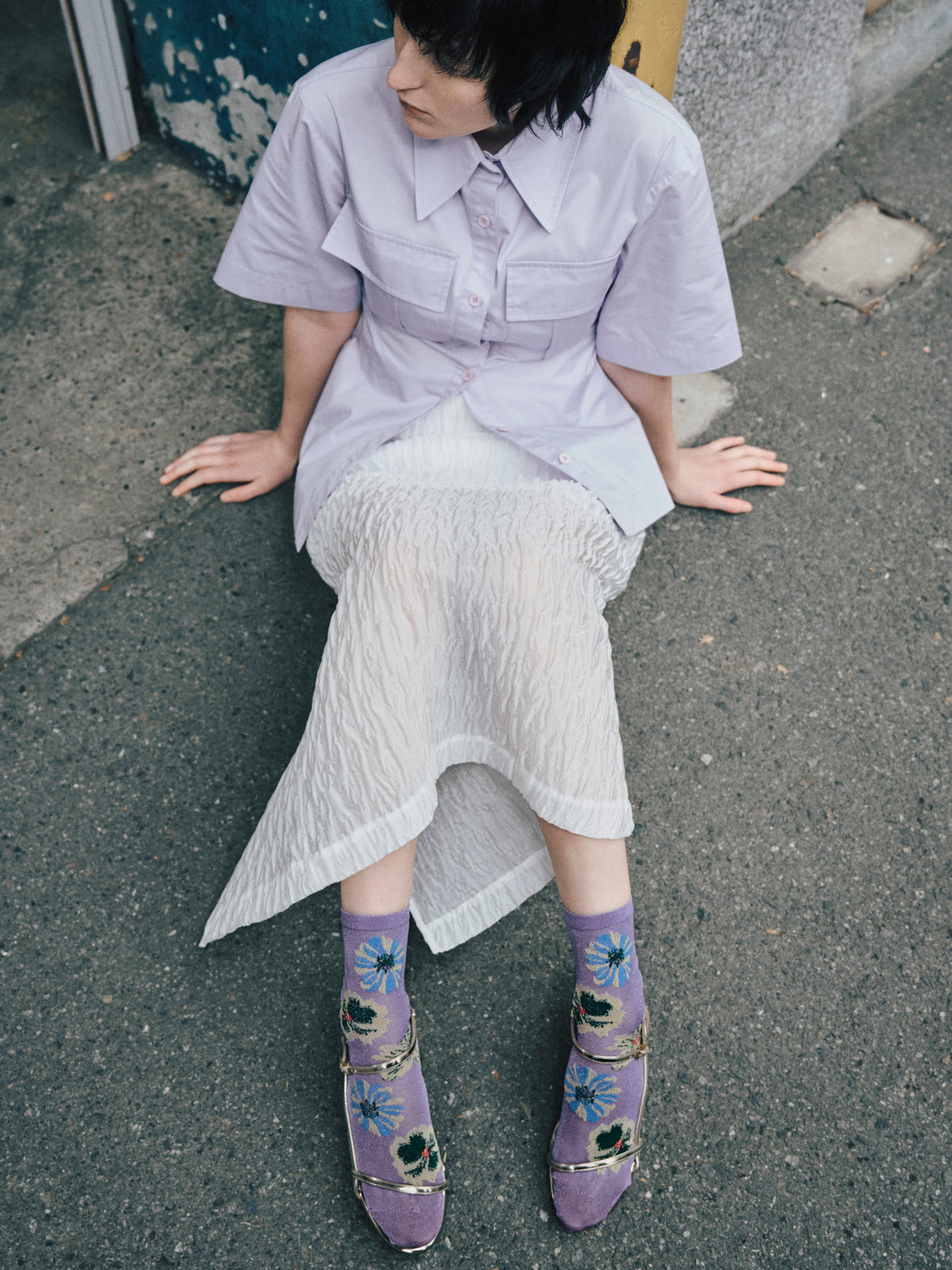シアーグリッターラメブルームショートソックス