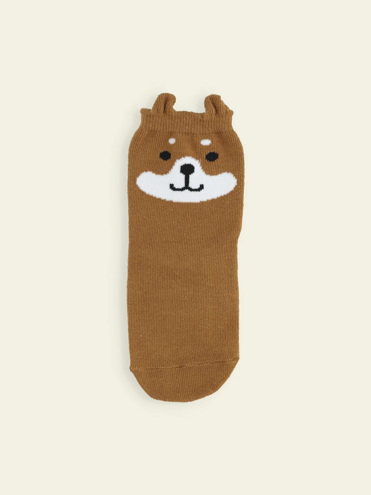 【3足1,485円】キッズ 耳付わんこショートソックス / 16-18cm - キャメル