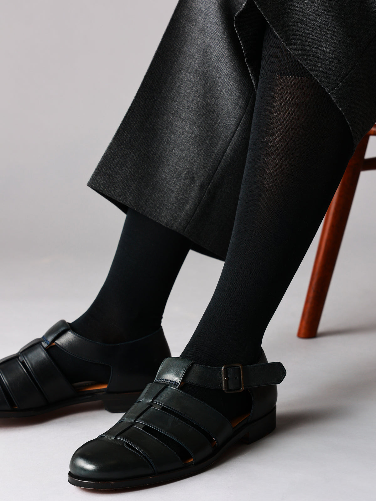 【Tabio MEN】連続シルケット ベタロングホーズ(27.0～29.0cm)