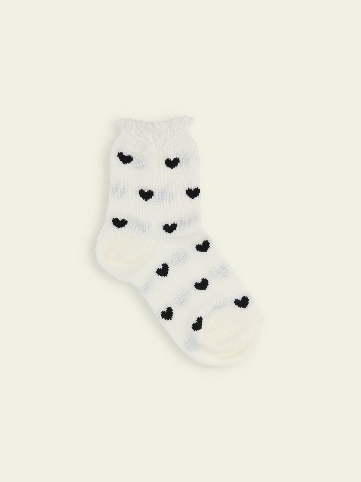 【3足1,485円】キッズ ピコワッフルハートショートソックス / 16-18cm - オフホワイト