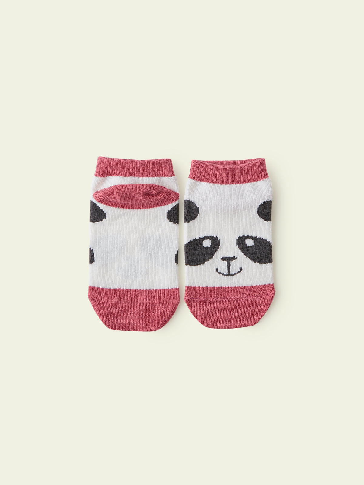 【3足1,485円】キッズ 動物いろいろスニーカー丈ソックス / 16-18cm - ピンク+パンダ
