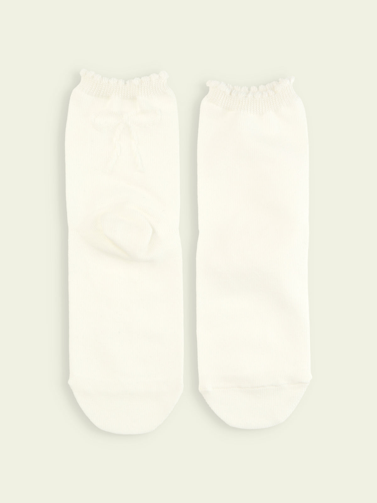 【3足1,485円】キッズ バックフロートリボンショートソックス / 13-15cm - オフホワイト